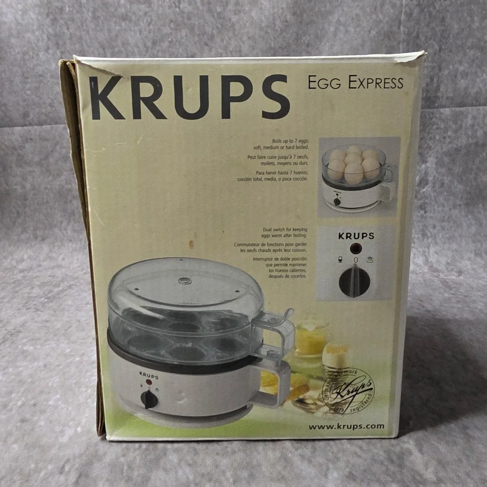 Krups Egg Express F2307051 Cooker Boiler Poacher 7 Eggs With Box & Instructions